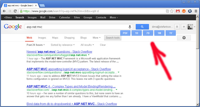 Easier access to Google search tools
